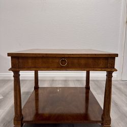 Drexel Heritage Bookmatched Walnut Square Side Table (26”)