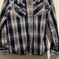 American Rag plaid shirt With Mother Of Pearl Buttons