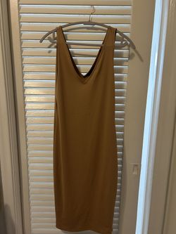 ZARA Dress - Size M - Camel Beige - Bodycon - Brand New