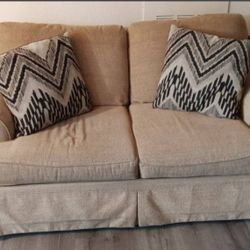 Two Piece Tan Couch Set