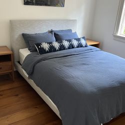 Queen Size Upholstered Room & Board Bed (retail price $2k)