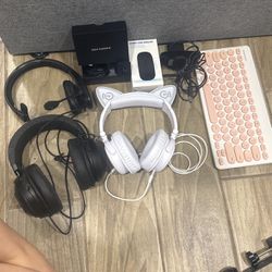 Computer Cameras, Headphones, Keyboard 