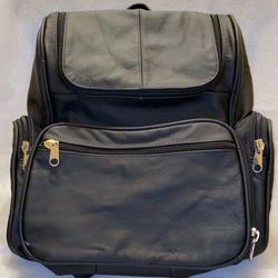All Black Leather Back Pack
