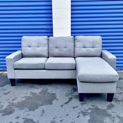 Gray Modern Reversible Sectional Sofa