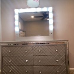 Bed Frame/ Dresser With Mirror 