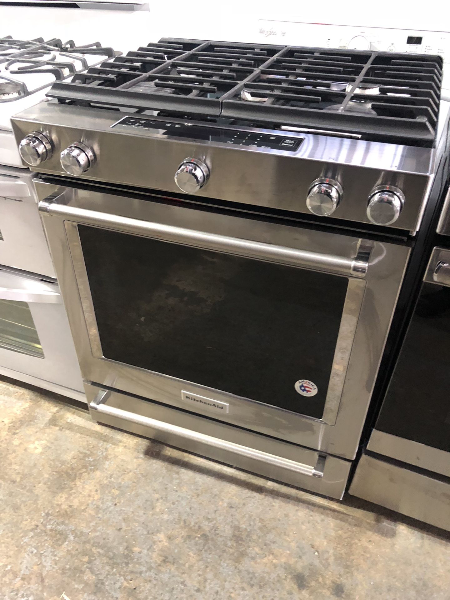 kitchen aid stove slide in a