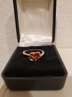 Deep Ruby Red Faceted Heart Gemstone