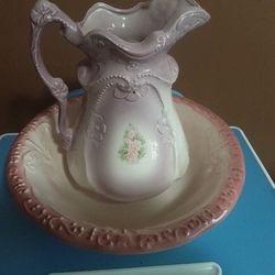Vintage. Ironstone  Basin  Set. / Pink Rose's