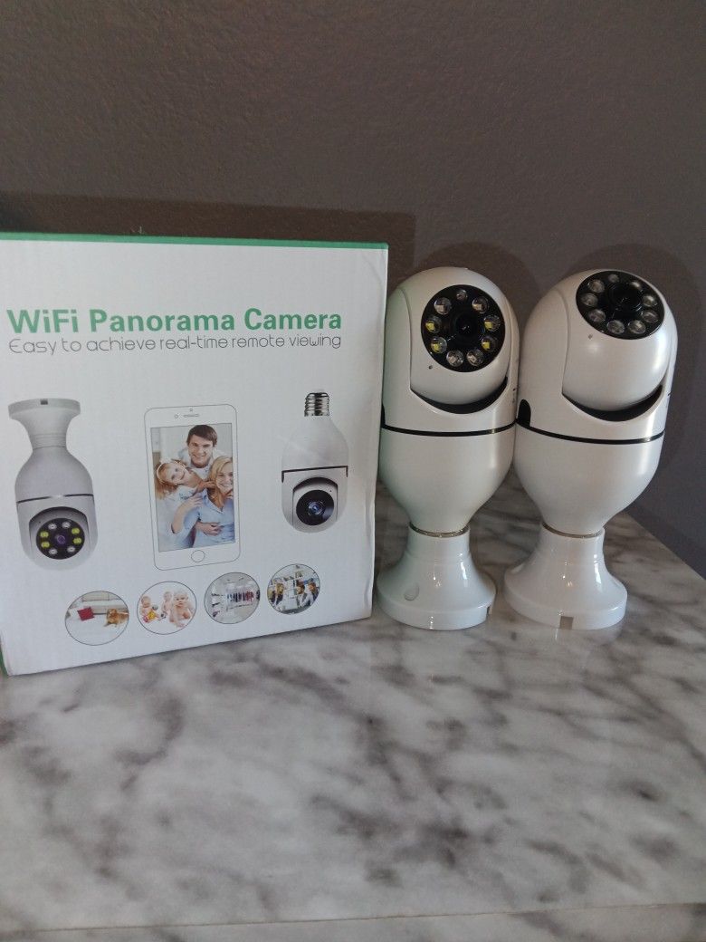 2pk Light Bulb Motion Sensor Security Video Cameras