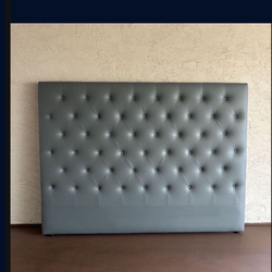 One Gray Grey Eco-Leather King Headboard