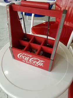 VINTAGE COKE CADDY 6PK W/SLIDING HANDLE