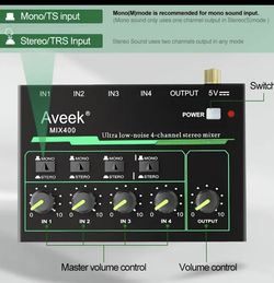 Stereo Audio Mixer Low Noise Precision Mixer Combo Set With Dynamic Cardioid Professional Mics