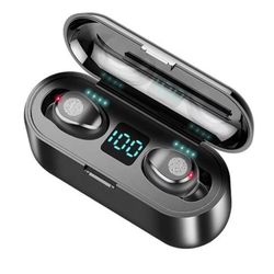 Black Bluetooth 5.0 Earbuds TWS Wireless Headphones Headset Stereo Samsung Android iPhone Earphone Gift.