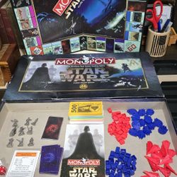 Star Wars MONOPOLY deluxe classic trilogy edition 1997 COMPLETE  Kids Family Board Game Retro Toys