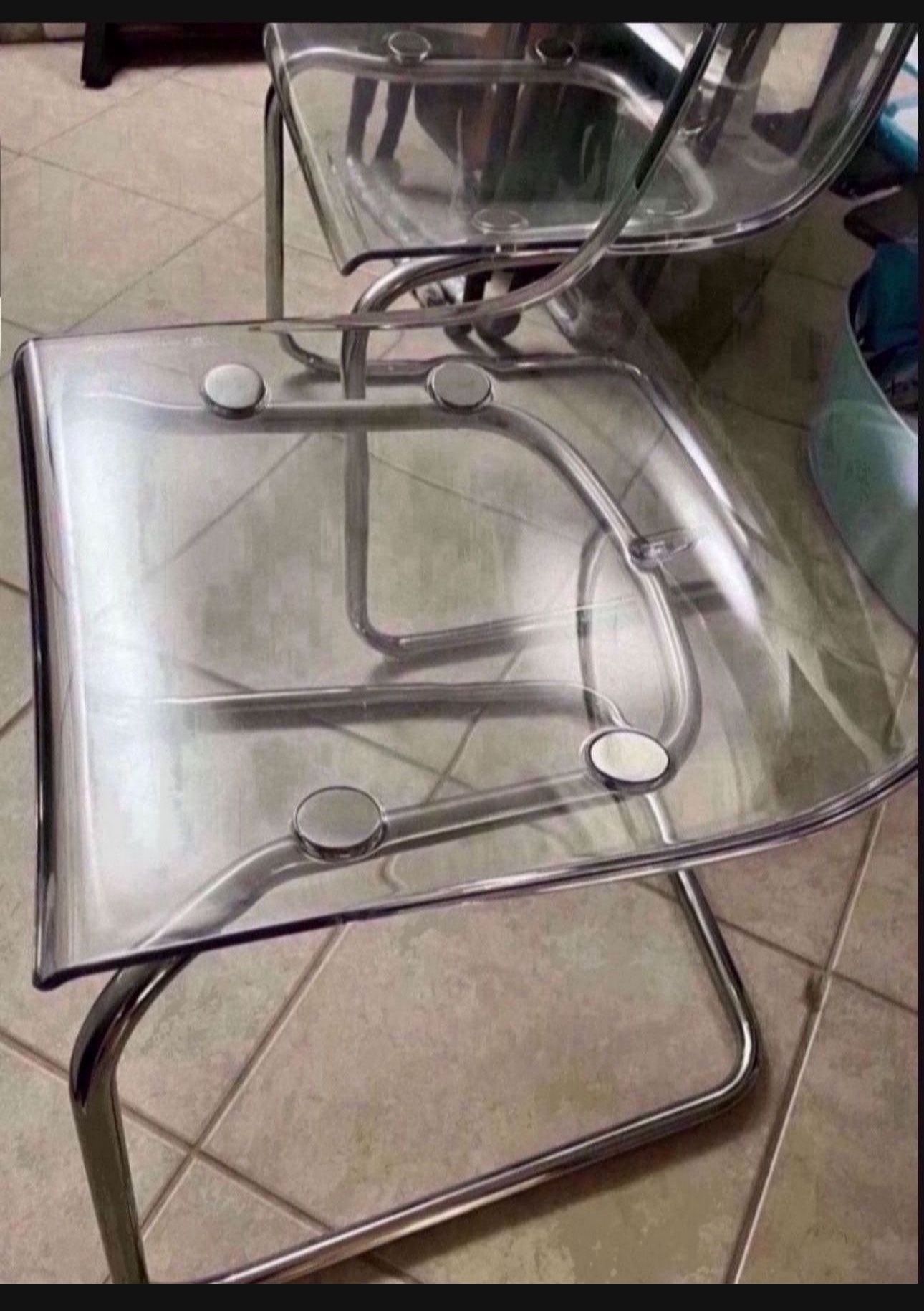 Tobias clear chrome plated chair -Barely Used-