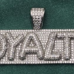 Custom “LOYALTY” Sterlkng silver VVS D Moissanite Pendant 
