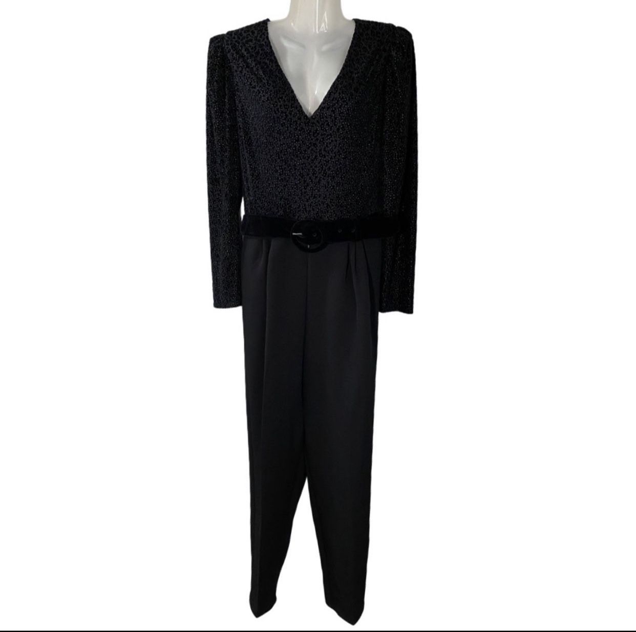 Express Womens One Piece Black Business Outfit Jumper With Belt New With Tags