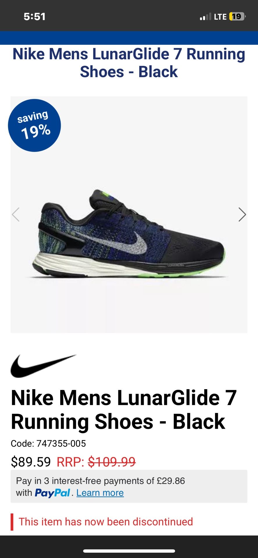Nike Lunar glide 7 10.5
