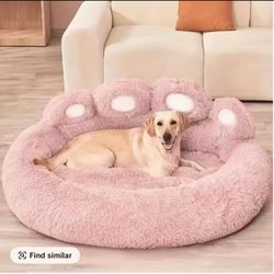 Bear Claw	 Shape Pet Sofa Dog Bed, Donut Fluffy Model Dog and Cat Bed   