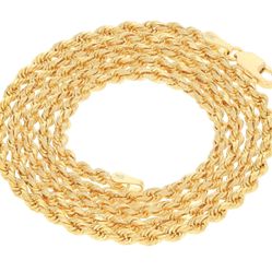 18k solid Gold chain -22" /3mm -Real Gold, not Plated - Unisex