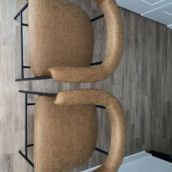 Set of 2 Modern Faux Leather Accent Chairs