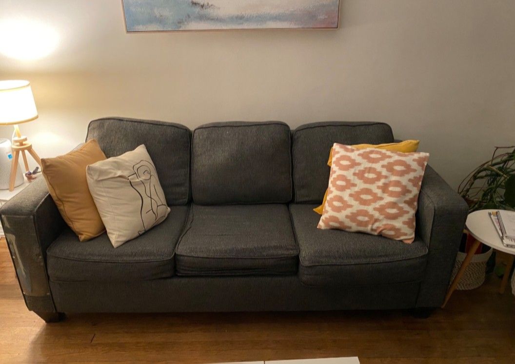 Queen Sleeper Sofa w/ Upgraded Mattress β Gray Fabric β Clean β $175 OBO