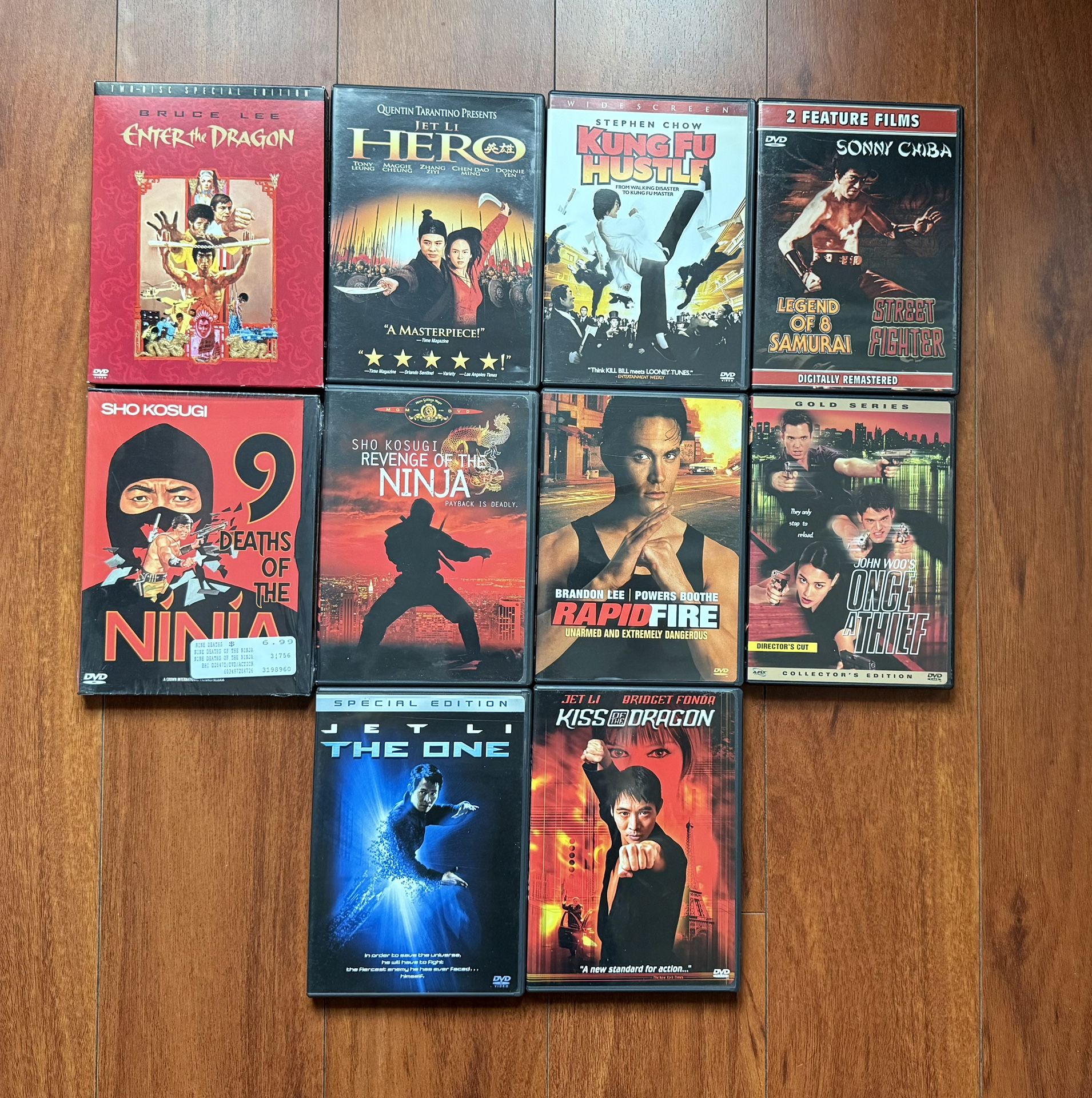Action/Martial Arts/Kung Fu DVD Lot of 10 Movies Collection 1