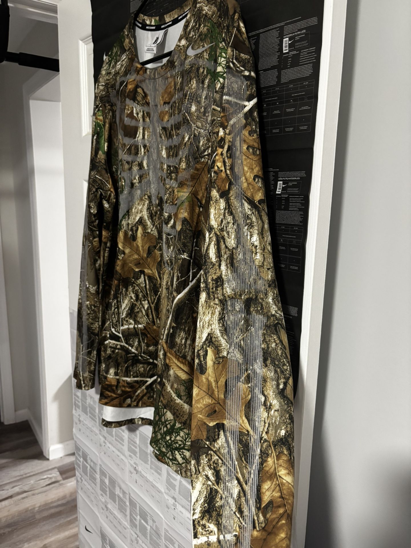 Nike NikeLab NRG Skeleton Camo Realtree Running Tech Shirt Mens XL CJ0179 237