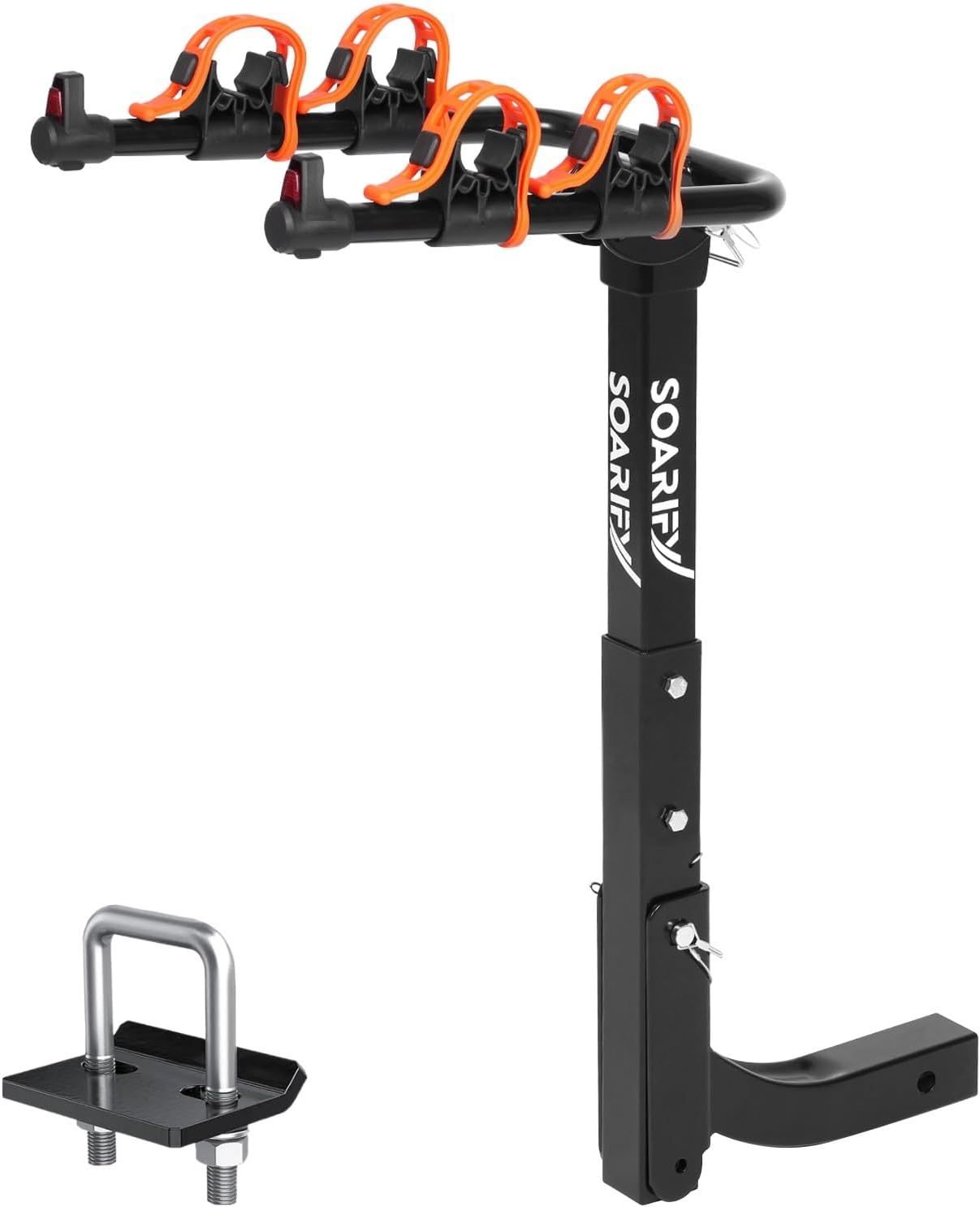 Bike Rack for Car, SUV, RV, Mount Hitch Bike Back 2 Up to 70lbs Load Bicycle Rack Carrier Rubber Straps, Tilt Release with 2" Hitch for Cars (2 Bik