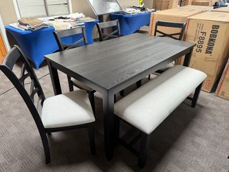 6-Piece Dining Table Set with Bench