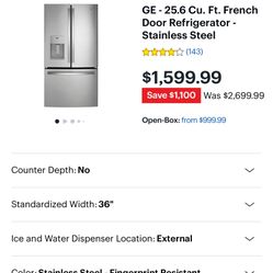 GE Stainless Steel Fridge 