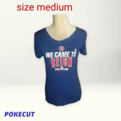 Chicago Cubs "We Came To Reign" 2016 Post Season Medium Women's Printed MLB Tee