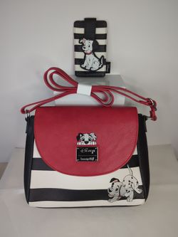 2 Pc Disney Parks Loungefly 101 Dalmatians Purse & Card Holder Set
