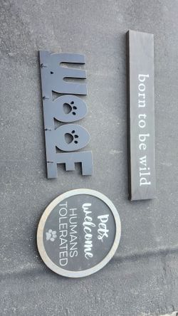 $15 each  Pet-Themed Decorative Signs