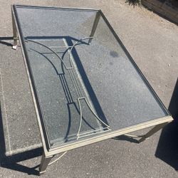 Metal Glass Top Coffee Table