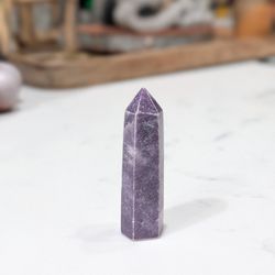 Natural Crystal Lepidolite Column Crystal Point Quartz Mineral Stone Healing