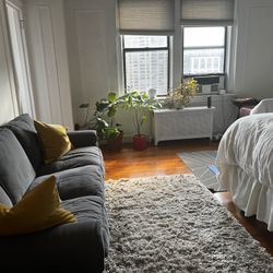 White/Beige Shaggy Rug