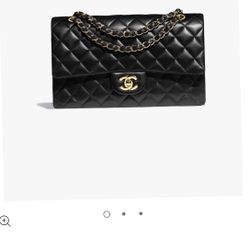 Classic Bags- CHANEL- Lambskin & Gold-Tone Metal Black 