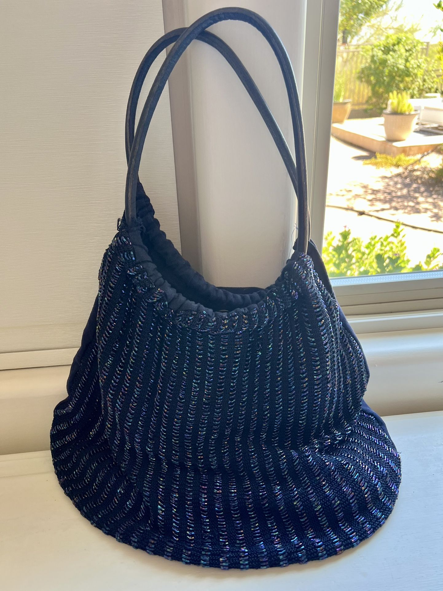 Ricki Designs Sequin Knit Blue Bag
