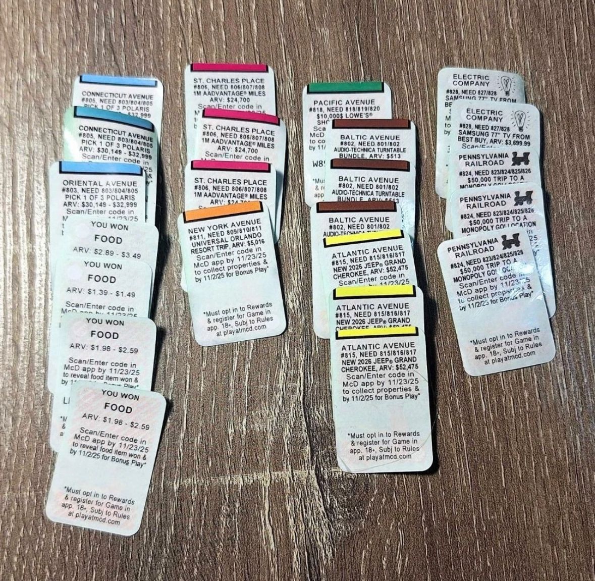 McDonald’s Monopoly Code For Trade And Sale