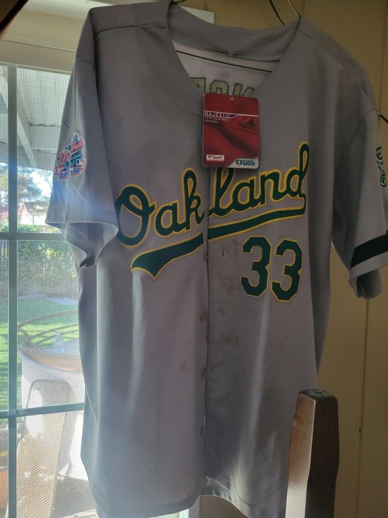 Authentic Jose Canseco A's JERSEY w/Coliseum Dirt