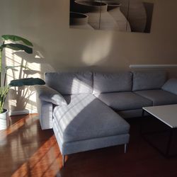 Excellent condition Article sectional sofa with designer coffee table