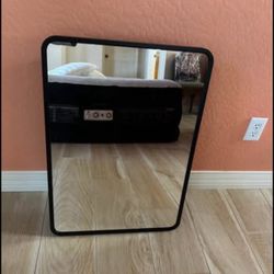 Black Metal Framed Bathroom Mirror Medicine Cabinet 20x28 Brand New