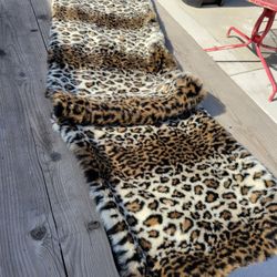 leopard winter lined scarf