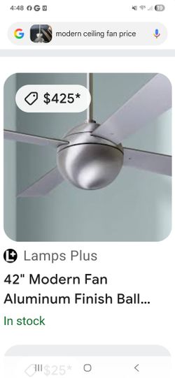 Modern Celling Fan Brush Aluminum  3 Available 