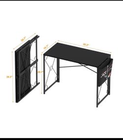 VECELO 39” Folding/Writing Desk, Black