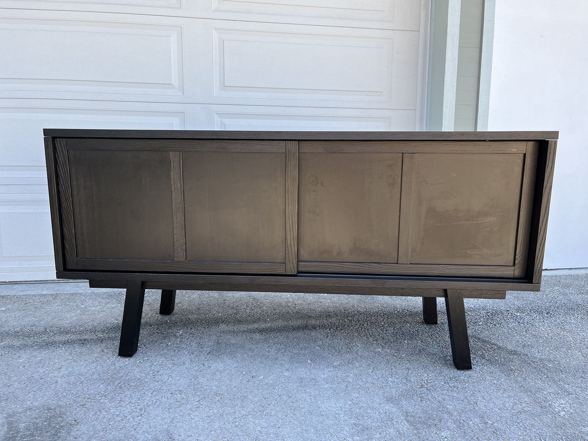 Crate & Barrel Black Console Table … can deliver