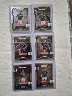 TEAM MEXICO 6 CARD LOT  MONOPOLY PRIZEM FIFA WORLD CUP CARDS
