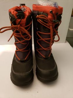 Children's Place Boots Unisex Black Orange Warm 2