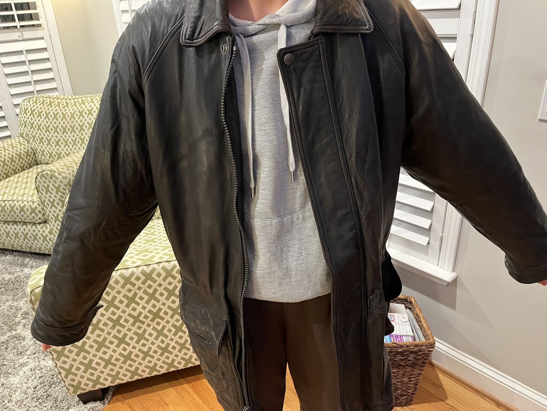 Claiborne Men’s Leather Lambskin Xl Jacket